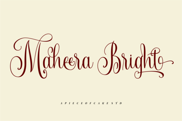 Maheera Bright Script & Handwritten Font By a piece of cake