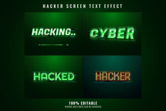 Hacker Banner Text Effect Collection Graphic Layer Styles By didik12