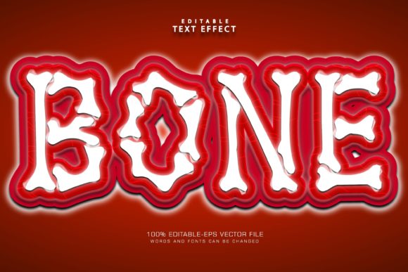 Bone Editable Text Effect 3D Graphic Layer Styles By 2kaleh.studio2