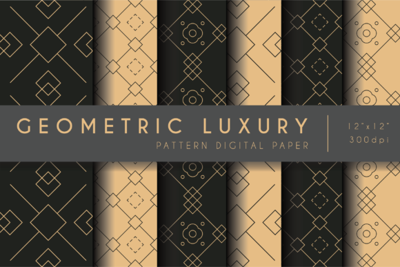 Geometric Luxury Pattern Digital Papers Illustration Modèles de Papier Par Koolahari