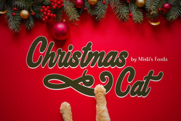 Christmas Cat Script & Handwritten Font By Misti