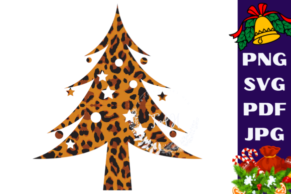 Christmas Tree SVG Gráfico Plantillas de Impresión Por Tropical art hub