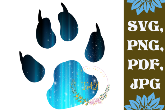 Paw Print SVG Clipart Graphic Print Templates By Tropical art hub