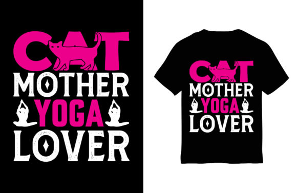 Yoga T-Shirt Design, Cat Mother Yoga Illustration Modèles d'Impression Par Mohsin Uddin