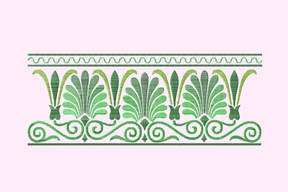 Green Arabesque Border Borders Embroidery Design By setiyadissi