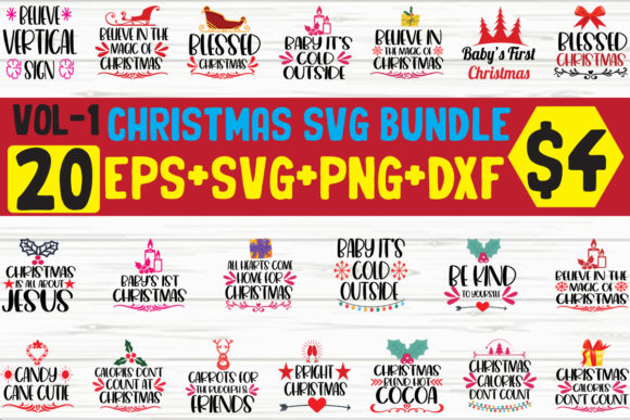 Christmas SVG Bundle Gráfico Plantillas de Impresión Por thesvgfactory