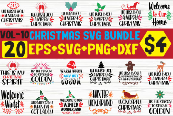 Christmas SVG Bundle Gráfico Plantillas de Impresión Por thesvgfactory