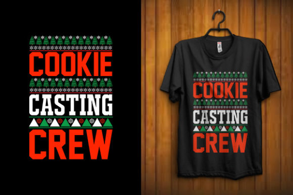 Cookie Casting Crew- Christmas T Shirt Grafik Druck-Vorlagen Von Design me