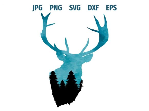Gazing Stag Silhouette Graphic Illustrations By Scimmia Clipart