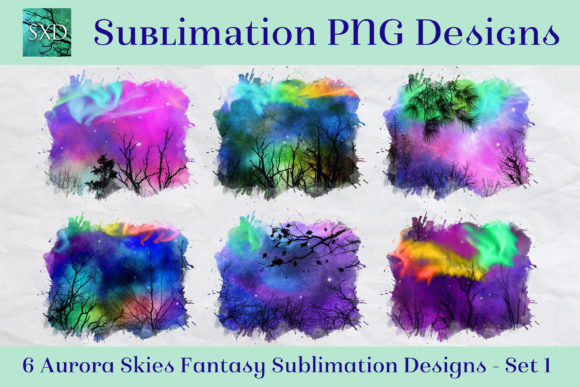 Aurora Skies Fantasy Sublimation - Set 1 Graphic Crafts By SapphireXDesigns