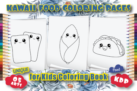Cute Kawaii Food Coloring Book for Kids Graphic Coloring Pages & Books Kids By Salman Craft