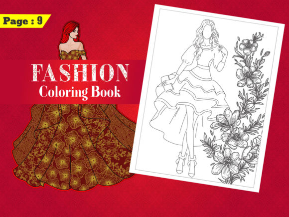 Beautiful Fashion Coloring Page for Girl Gráfico Páginas y libros de colorear para adultos Por sourovdas6263