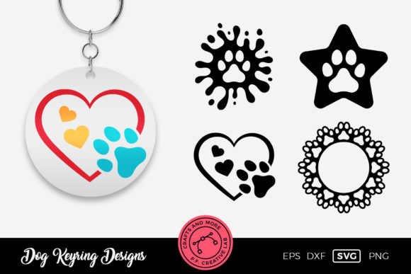 Dog Keyring SVG Designs Graphic Crafts By DTCreativeLab