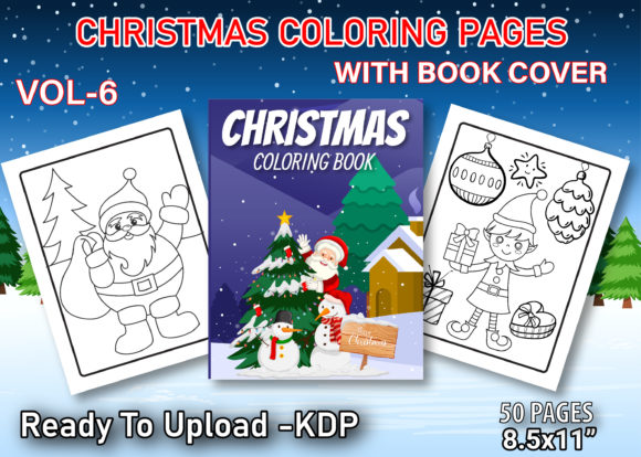 Christmas Coloring Pages with Book Cover Graphic Coloring Pages & Books Kids By BOO. DeSiGns