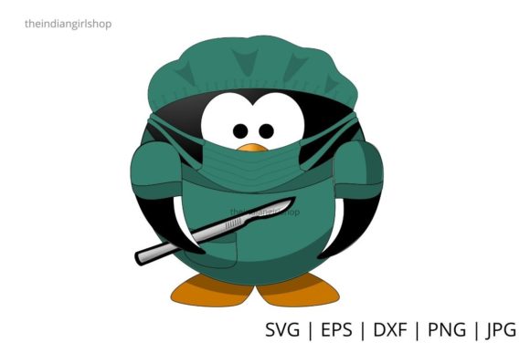 Surgeon Penguin SVG | Clipart | Vector Illustration Illustrations Imprimables Par The Indian Girl Shop
