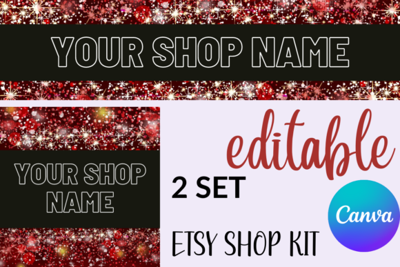 2 Set Etsy Banner Template Graphic Print Templates By Tropical art hub