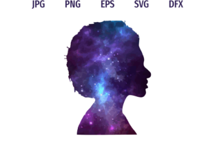 Galaxy Afro Girl Face Silhouette Graphic Illustrations By Scimmia Clipart 1