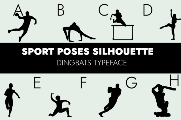 Sport Poses Silhouettes Dingbats Font By Minimalistartstudio