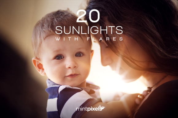 20 Sunlights with Flares Graphic Textures By Mint Pixels