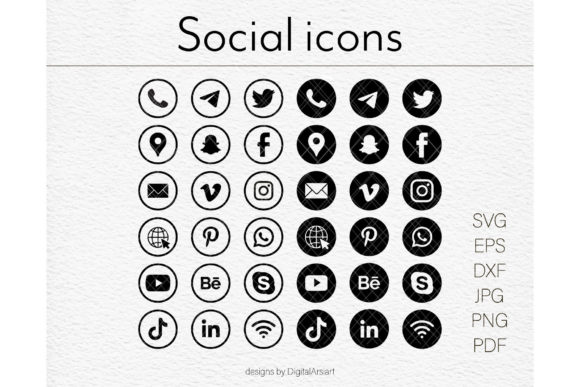 Social Icons Graphic Icons By DigitalArsiart