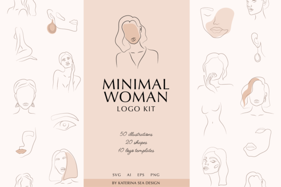 Minimal Woman Logo Collection Graphic Logos By Katerina.Sea.Design