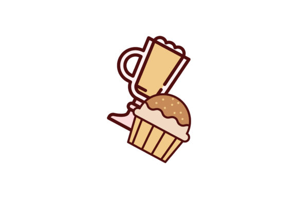 Coffee Drink and Cupcake Design Graphic Illustrations By Crediative Labs