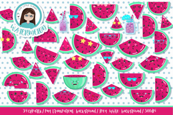 Watermelon Clipart Illustration Illustrations Imprimables Par CuteLittleClipart