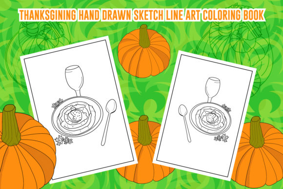 Thanksgiving Line Art Graphic Coloring Pages & Books Kids By jamila.jhuma