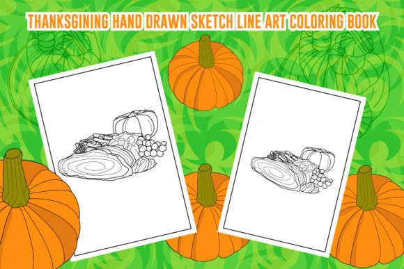 Thanksgiving Line Art Graphic Coloring Pages & Books Kids By jamila.jhuma
