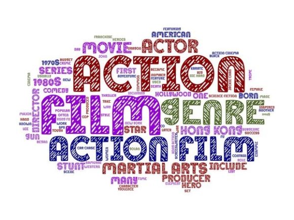 Wordcloud Action Movie Art Graphic Crafts By laurenejlevinson