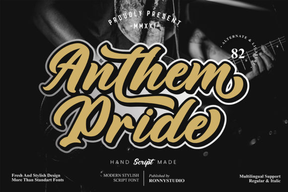 Anthem Pride Fuentes Caligráficas Fuente Por Ronny Studio