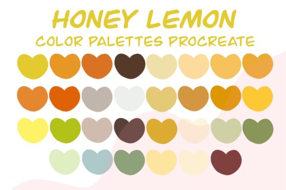 Procreate Color Palette Honey Lemon Gráfico Complementos Creativos Por Khim08Studio