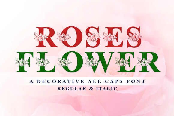 Roses Flower Decorative Font By fontbrand19