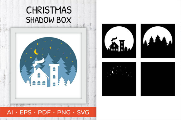 Shadow Box Winter Graphic 3D Shadow Box By Yuliya Lins