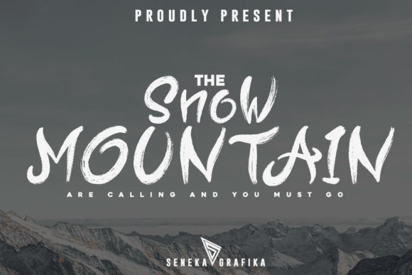 Snow Mountain Display-Schriftarten Schriftart Von Senekaligrafi Font