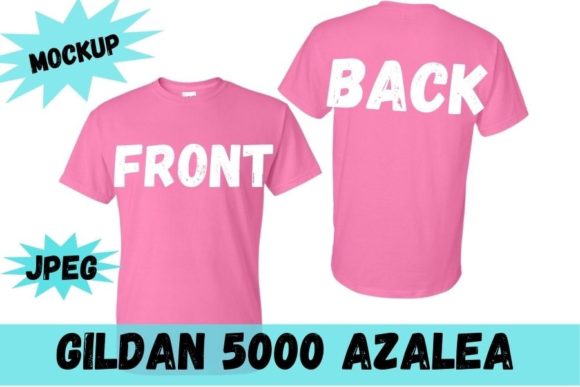 Front and Back Azalea Gildan 5000 MockUp Graphic Product Mockups By Jada Boutique Design
