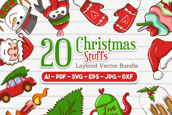 Christmas Stuffs SVG Vector Set Graphic Objects By Euphoria Design