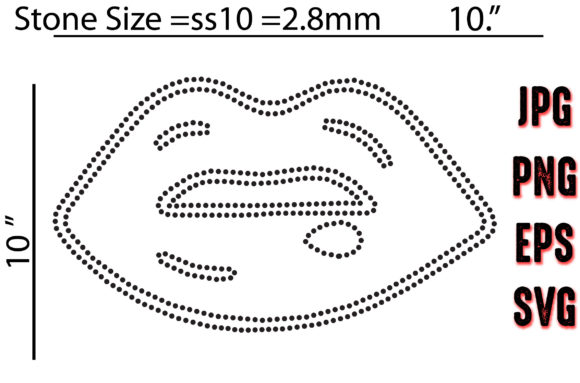 Rhinestone Lips Design Gráfico Plantillas de Impresión Por Trusted Designer