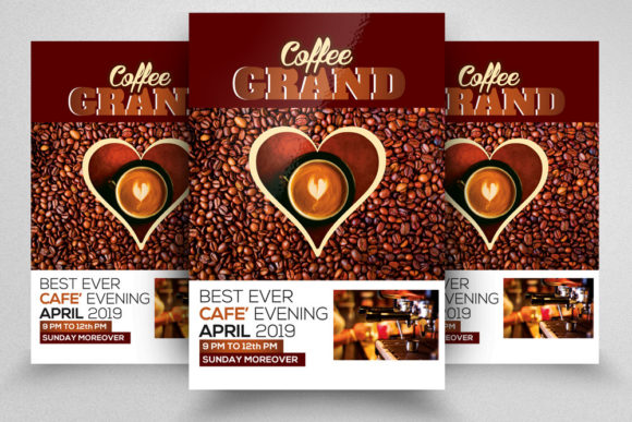 Cafe Shop Flyer Template Graphic Print Templates By Leza Sam