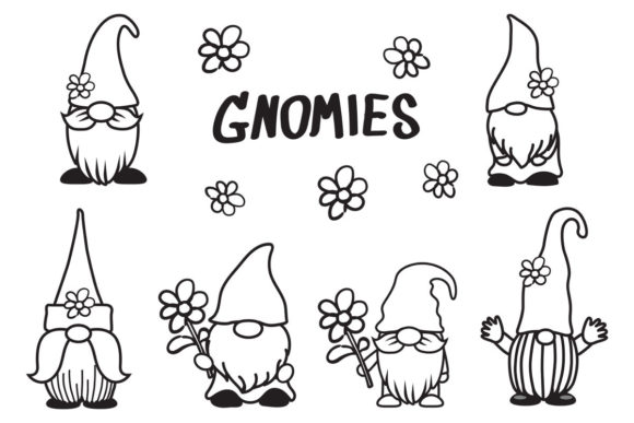 Gnomies and Flower Graphic Print Templates By TanoiCartoonist