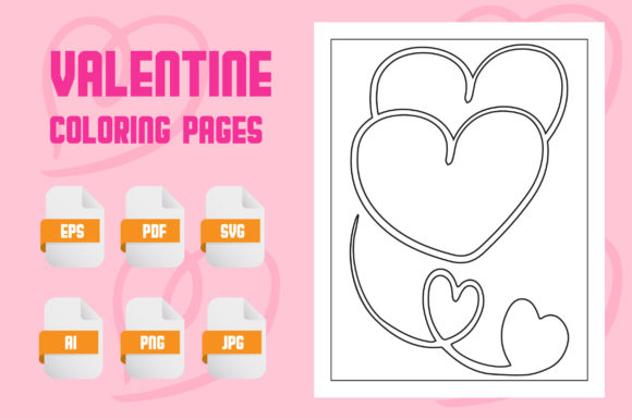 Valentine's Day Coloring Pages Illustration Pages et livres de coloriage pour enfants Par pixellardesign