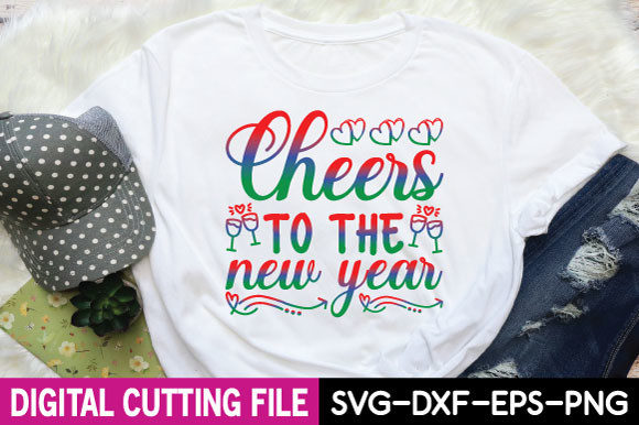 Cheers to the New Year Svg Gráfico Diseños de Camisetas Por craftstore