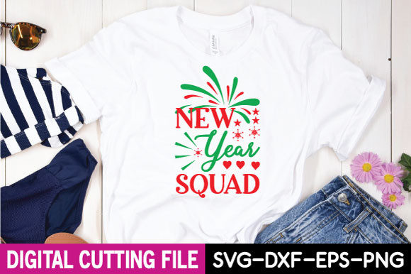 New Year Squad Svg Gráfico Diseños de Camisetas Por craftstore