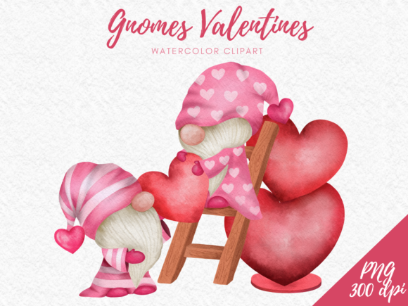 Valentine's Day Gnomes Decorating Heart Graphic Illustrations By Akiravilla