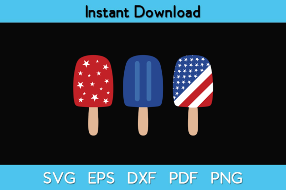 4th of July Popsicle Graphic Crafts By Exclusiveartusa
