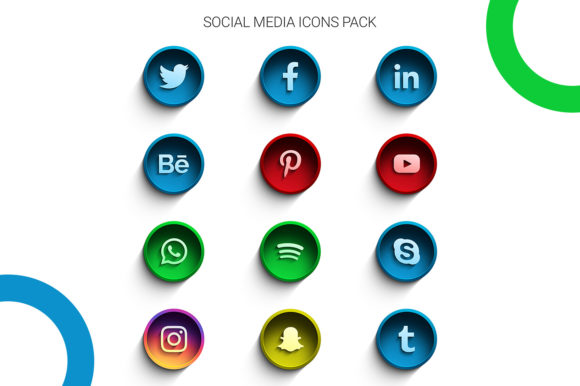 Social Media 3D - Button Graphic Icons By mspro996