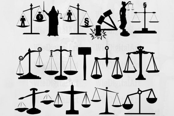 Justice Scales Icon Bundle Graphic Illustrations By WieDigitalArt