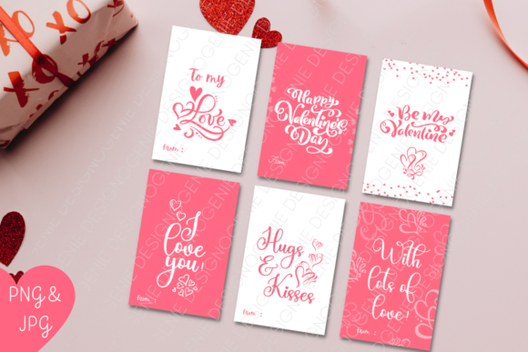 Valentine's Day Gift Tags Graphic Print Templates By designogenie