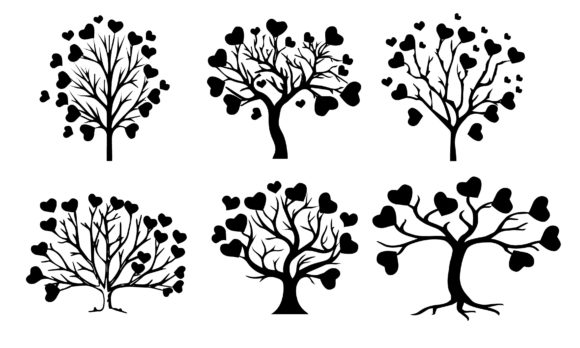 Love Tree Silhouette Svg Graphic Crafts By st