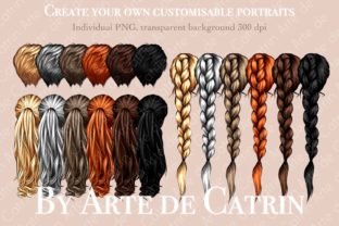 Woman Hair Clipart, Hairstyles Pack Graphic Illustrations By Arte de Catrin 5